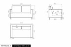 MOKKA BELLA Диван 2-х местный, цвет серый